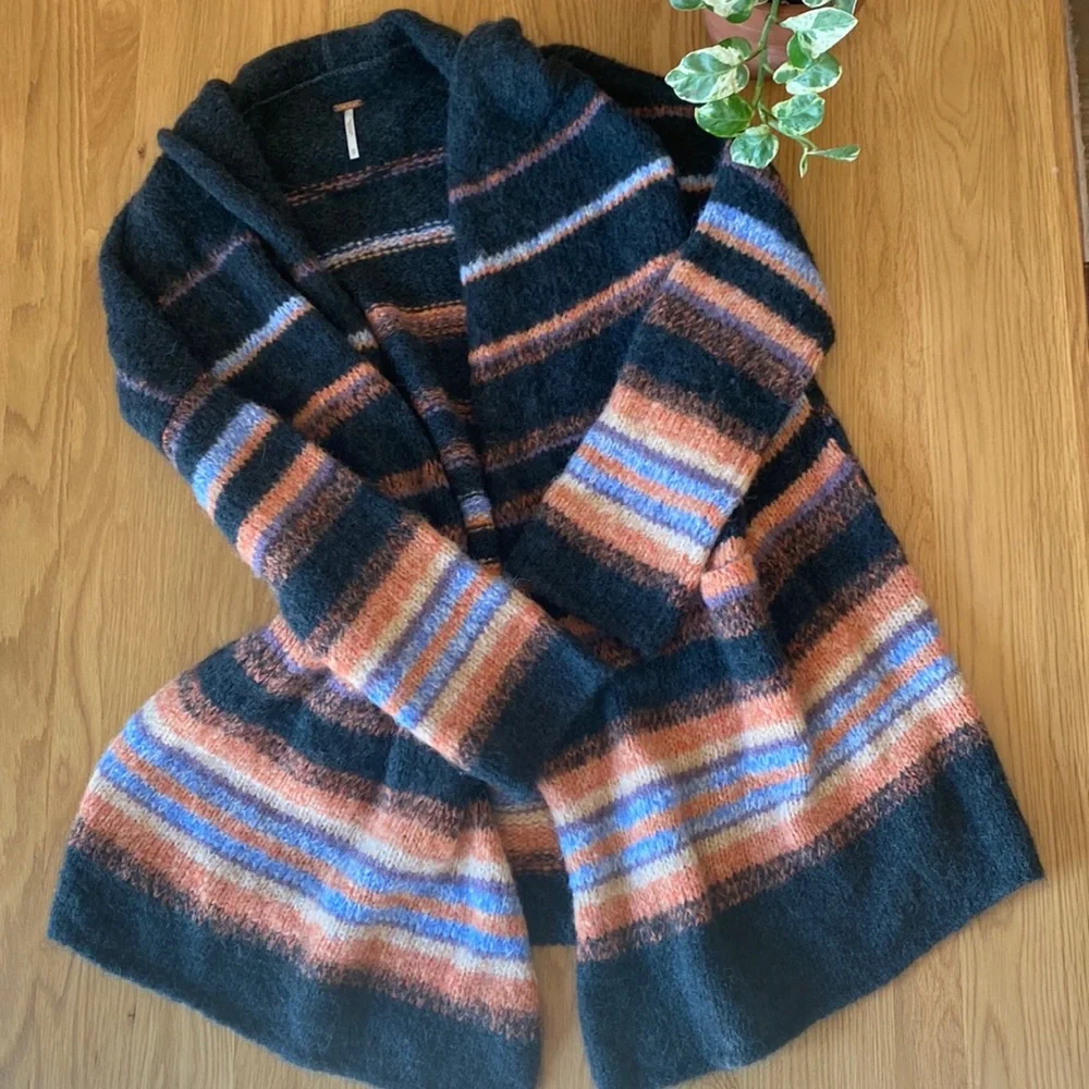 Free People Alpaca Striped Oversized Cardigan - Picture 3 of 16